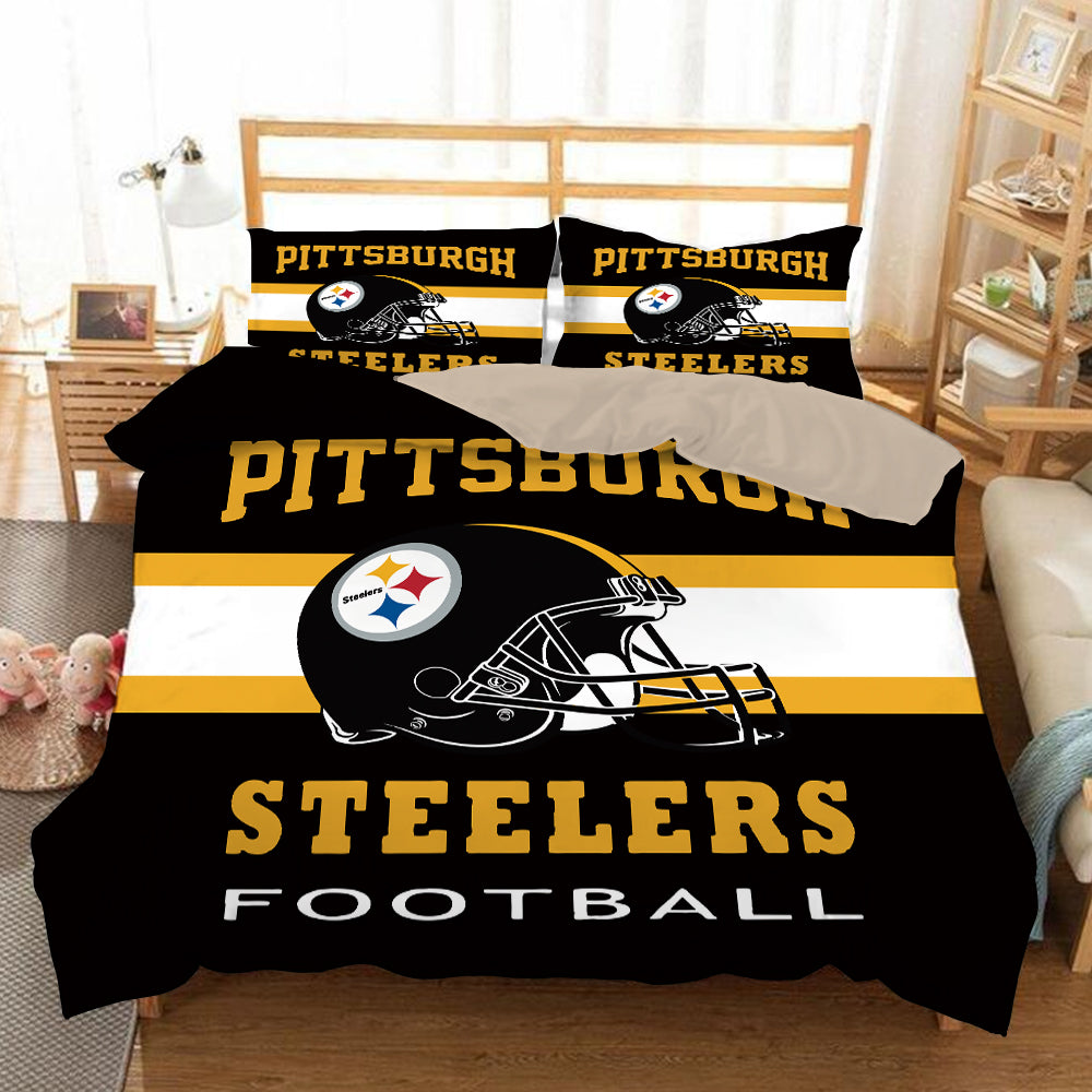 Pittsburgh Steelers Football League Duvet Cover Quilt Cover Pillowcase Bedding Set