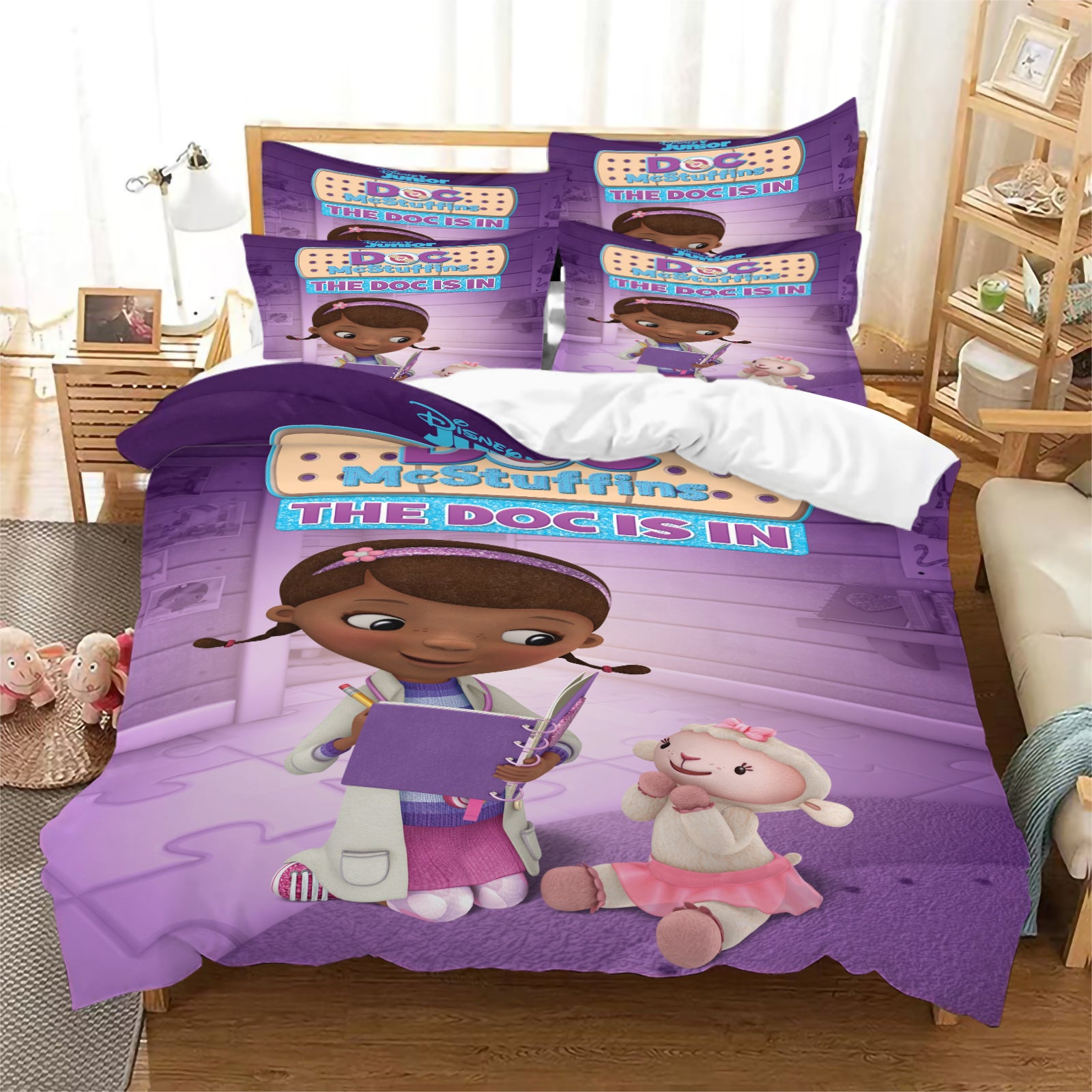 2025 New Doc McStuffins Duvet Cover Quilt Case Pillowcase Bedding Set Without Filler