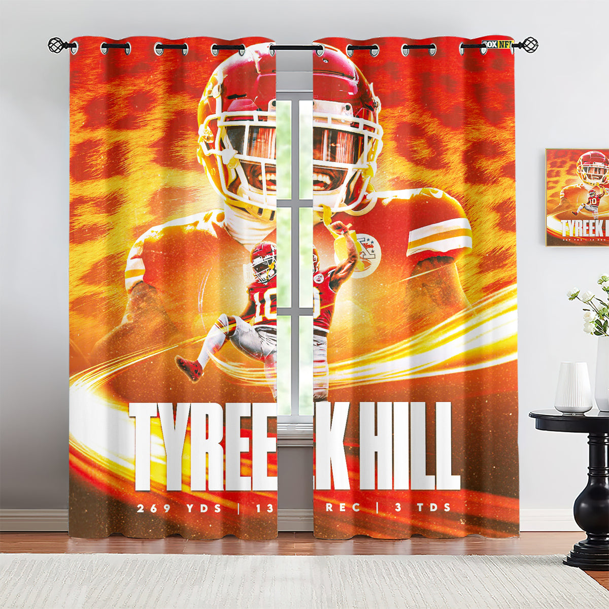 Tyreek Hill Blackout Curtains Drapes for Window Treatment Set