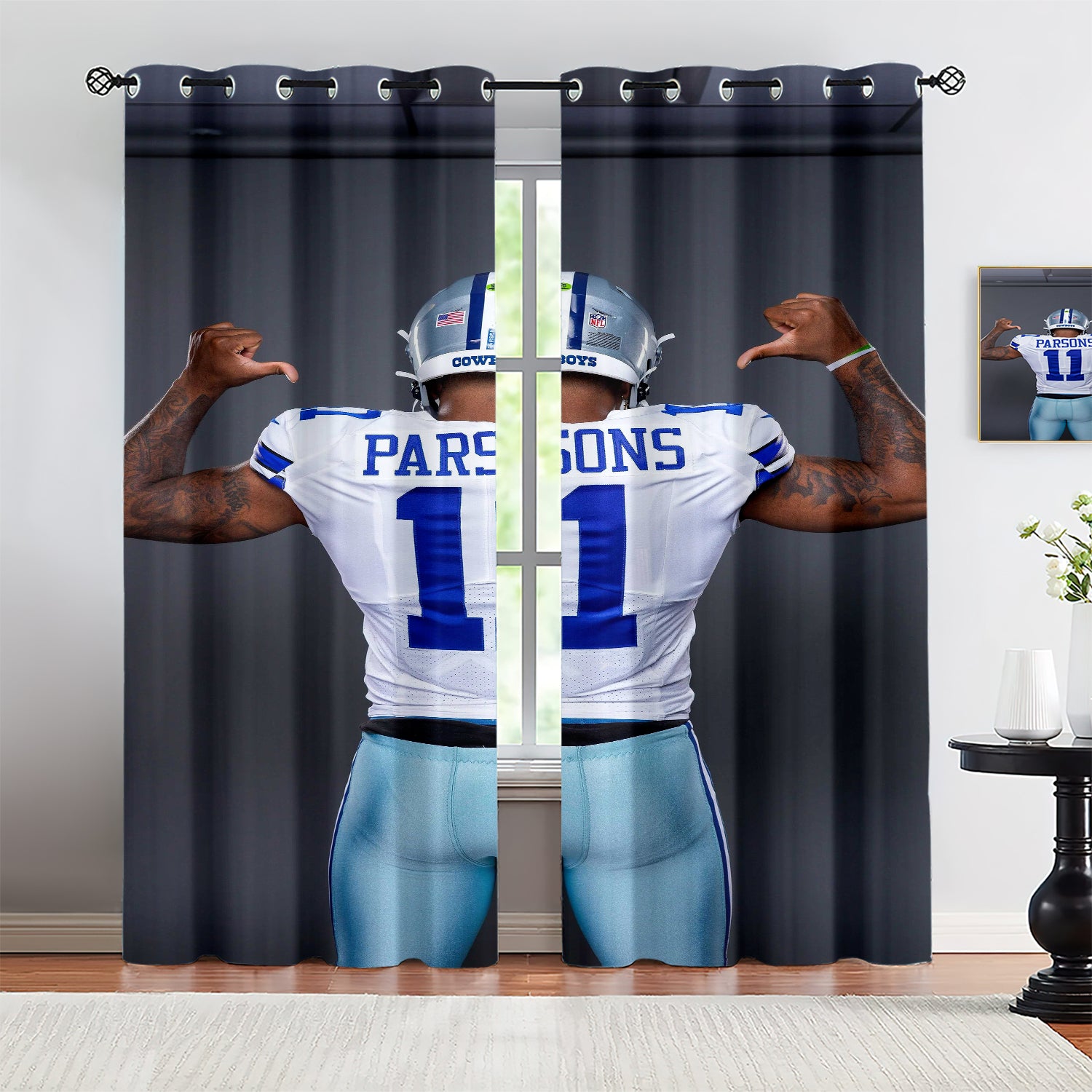 Micah Parsons Blackout Curtains Drapes for Window Treatment Set