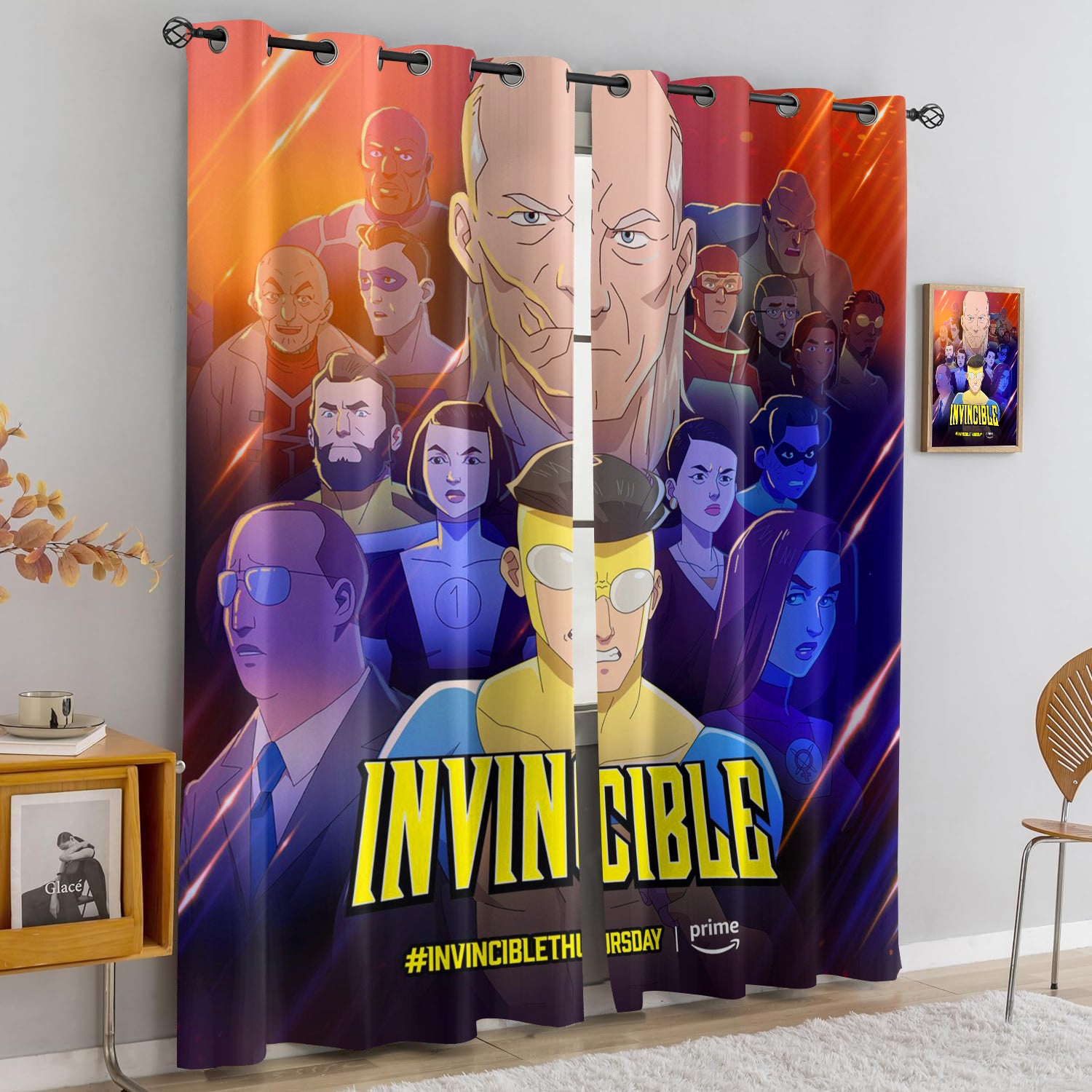 Invincible Season Blackout Curtains Drapes for Window Treatment Set