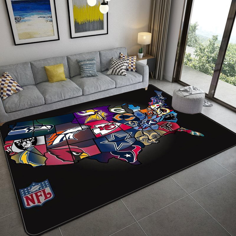 Football Team Logo Rugby Carpet Living Room Bedroom Mats Kitchen Bathroom Rugs