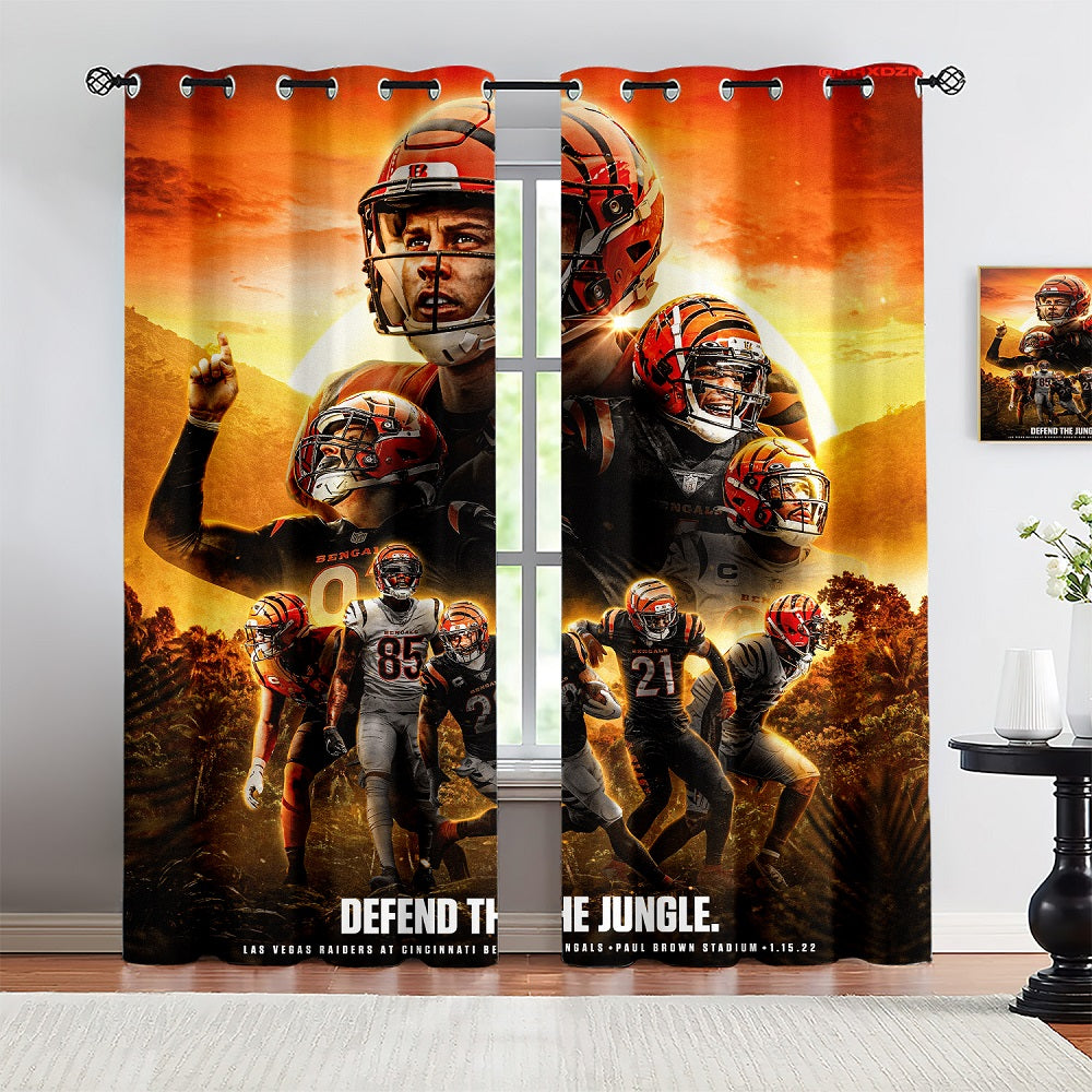 Joe Burrow Blackout Curtains Drapes for Window Treatment Set