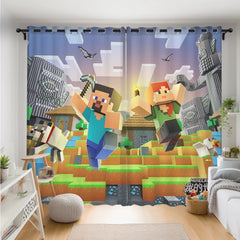 2025 New Minecraft Blackout Curtains Drapes for Window Treatment Set