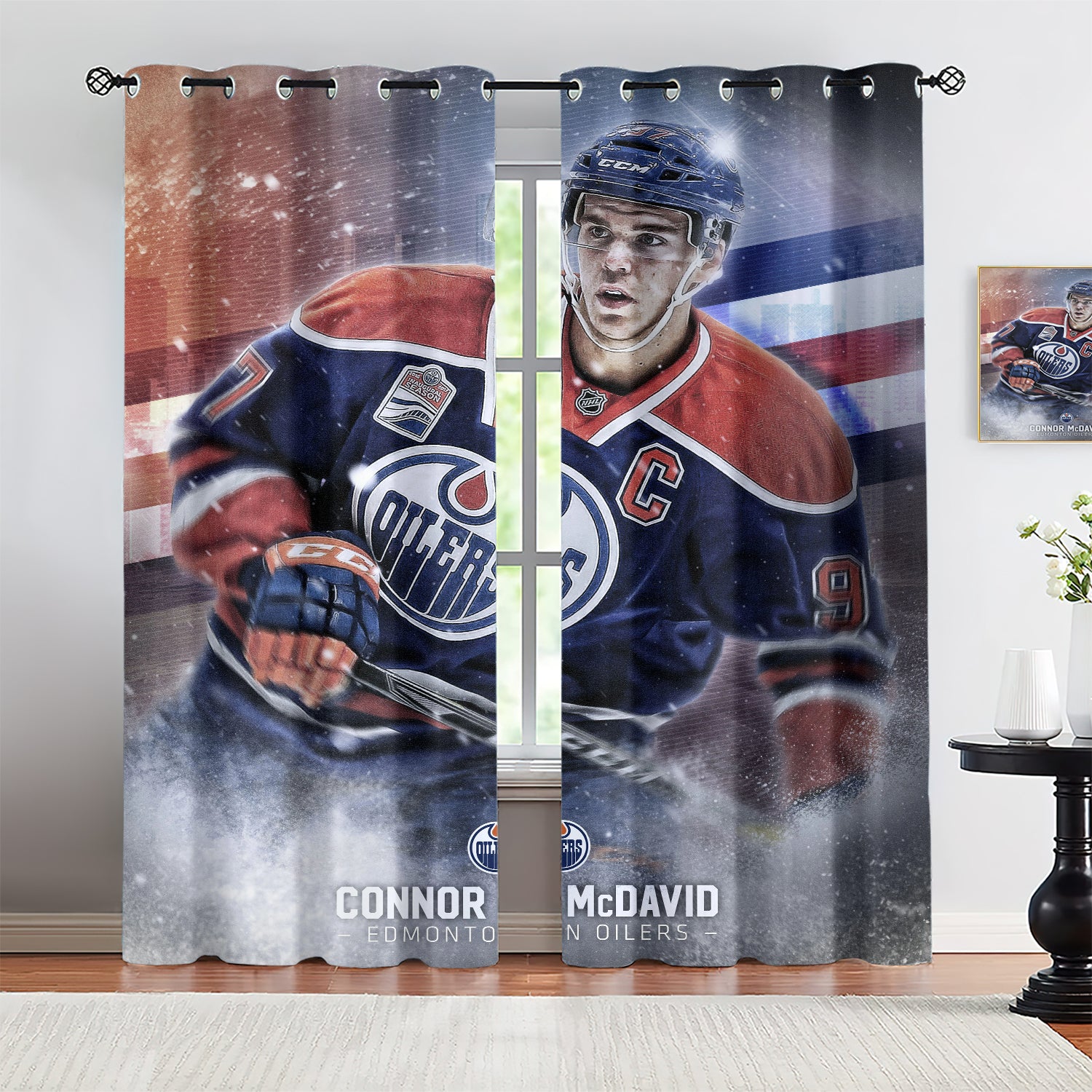 Connor Mcdavid Blackout Curtains Drapes for Window Treatment Set