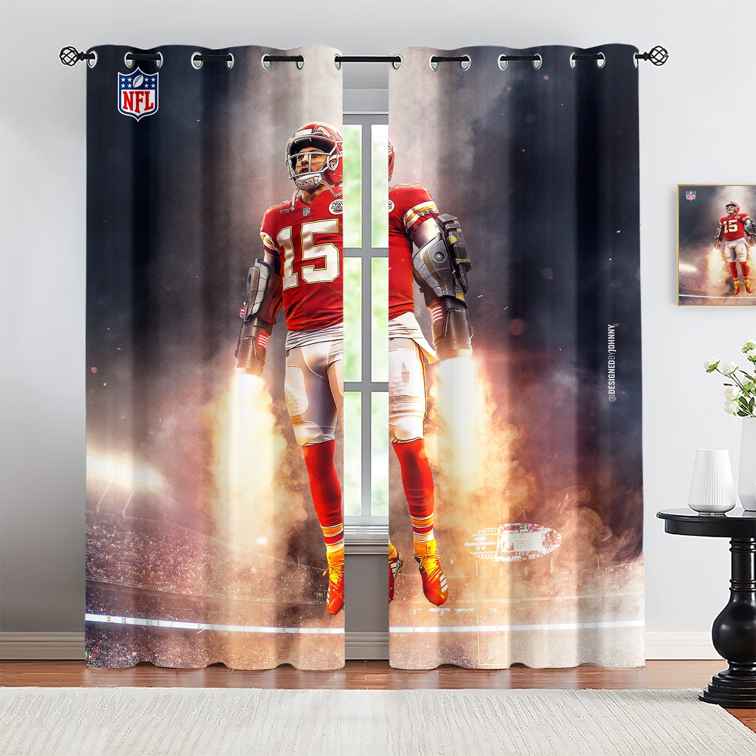 Patrick Mahomes Blackout Curtains Drapes for Window Treatment Set