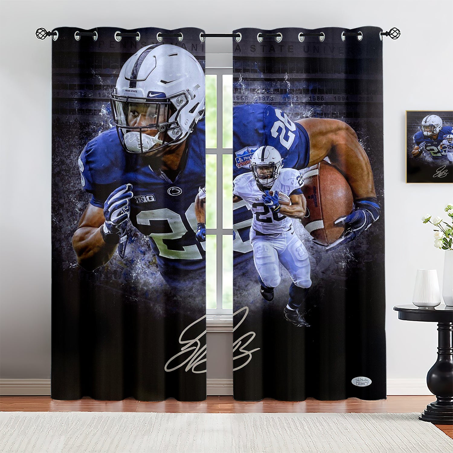 Saquon Barkley Blackout Curtains Drapes for Window Treatment Set
