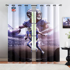 Lamar Jackson Blackout Curtains Drapes for Window Treatment Set