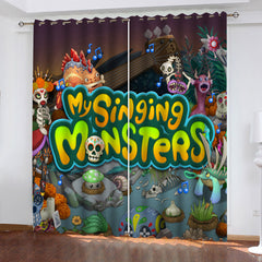 My Singing Monsters #2 Blackout Curtain for Living Room Bedroom Window Treatment