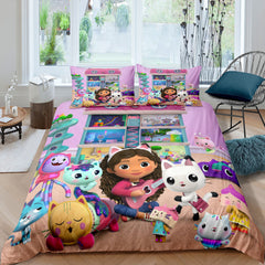Gabbys Dollhouse #4 3D Printed Duvet Cover Quilt Cover Pillowcase Bedding Set Bed Linen Home Decor