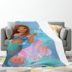 The Little Mermaid 3D Printed Plush Blanket Flannel Fleece Throw Warm Gift for Kids Adults Home Office