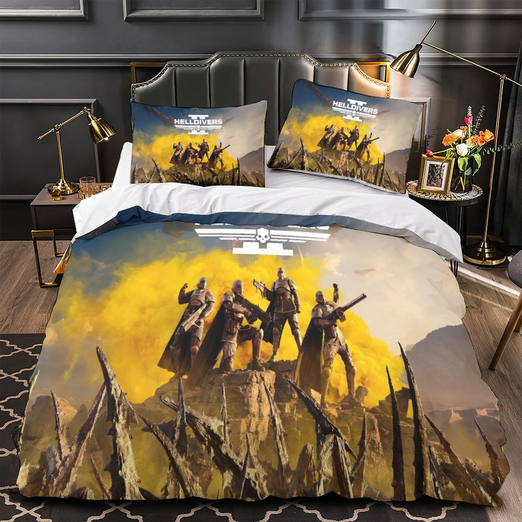 2025 NEW Helldivers 2 Bedding Set Quilt Duvet Covers Bedding Sets