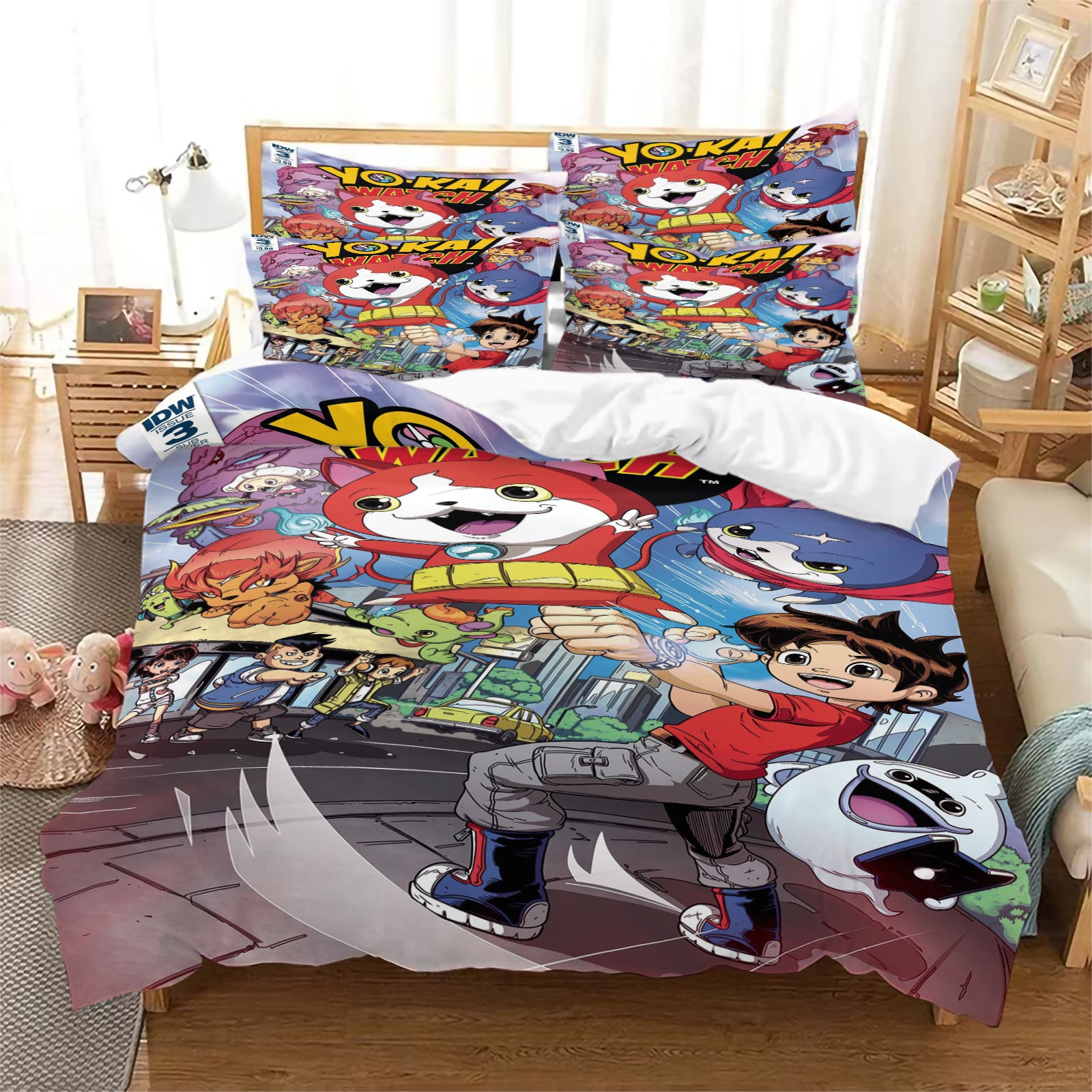2025 New Yo-kai Watch Duvet Cover Quilt Case Pillowcase Bedding Set Without Filler