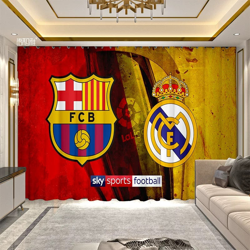 2025 New Barcelona Football Club Curtains Blackout Window Treatments Drapes Room Decor