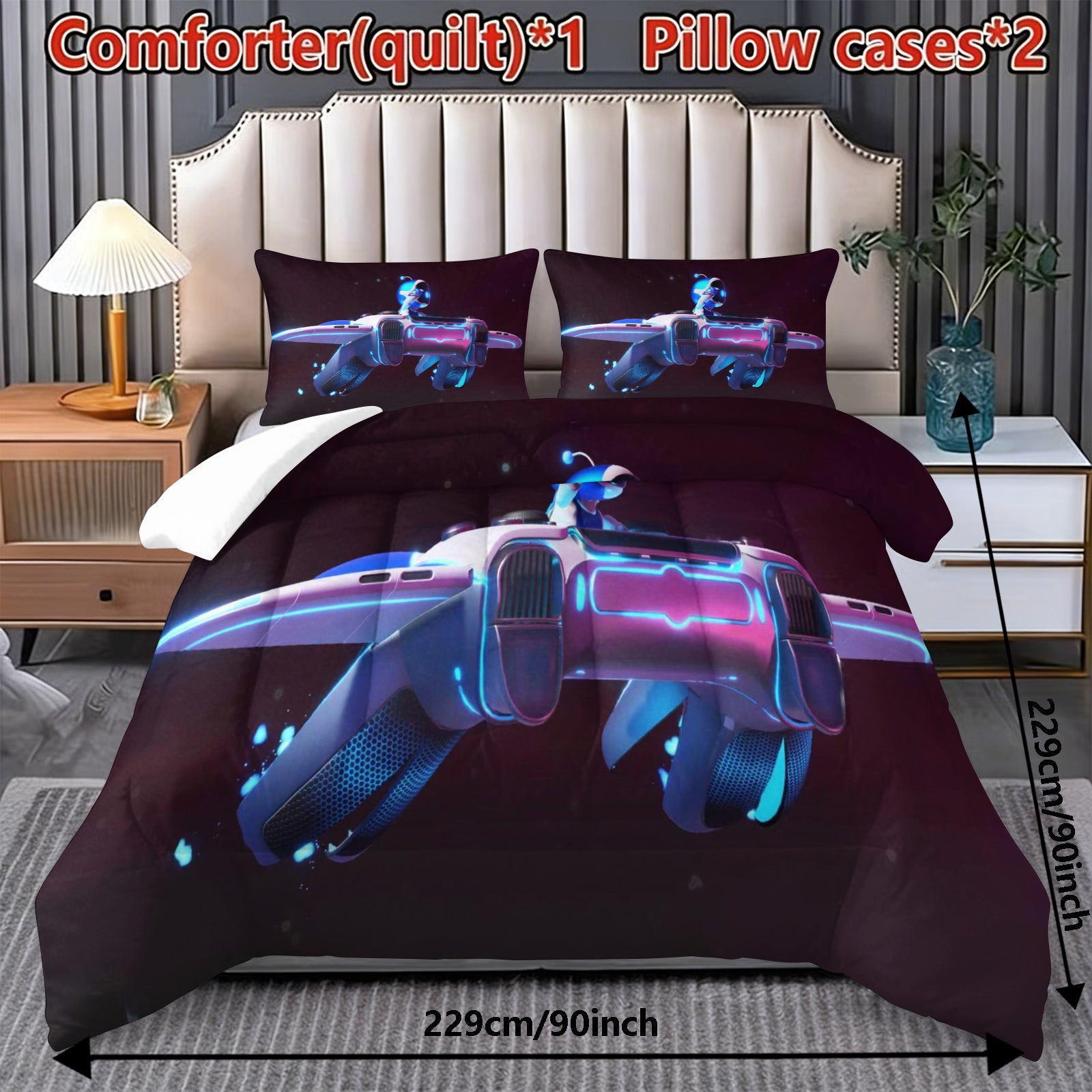 Astro Bot Comforter Pillowcase Sets Blanket All Season Reversible Quilted Duvet