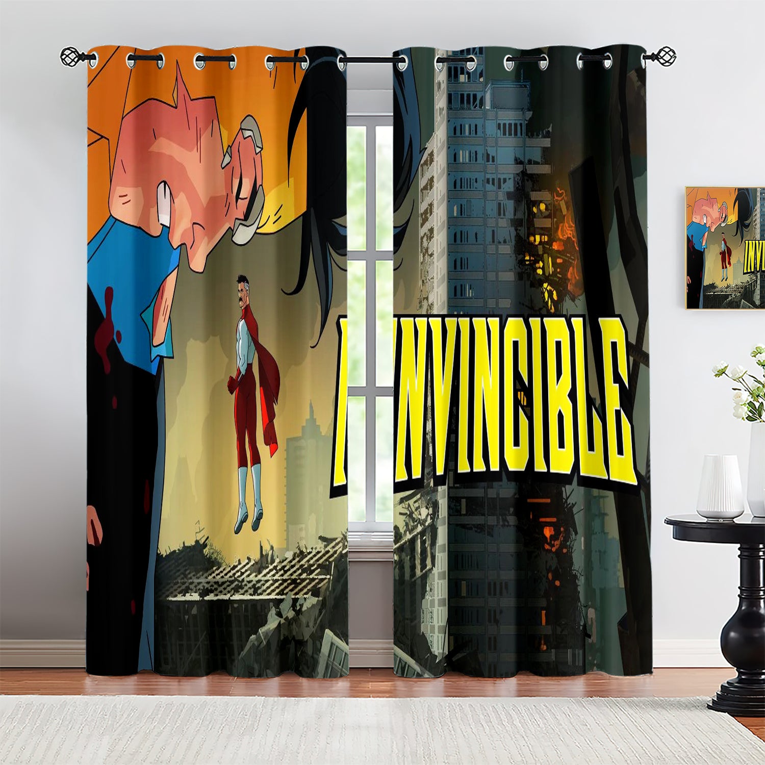 Invincible Season Blackout Curtains Drapes for Window Treatment Set