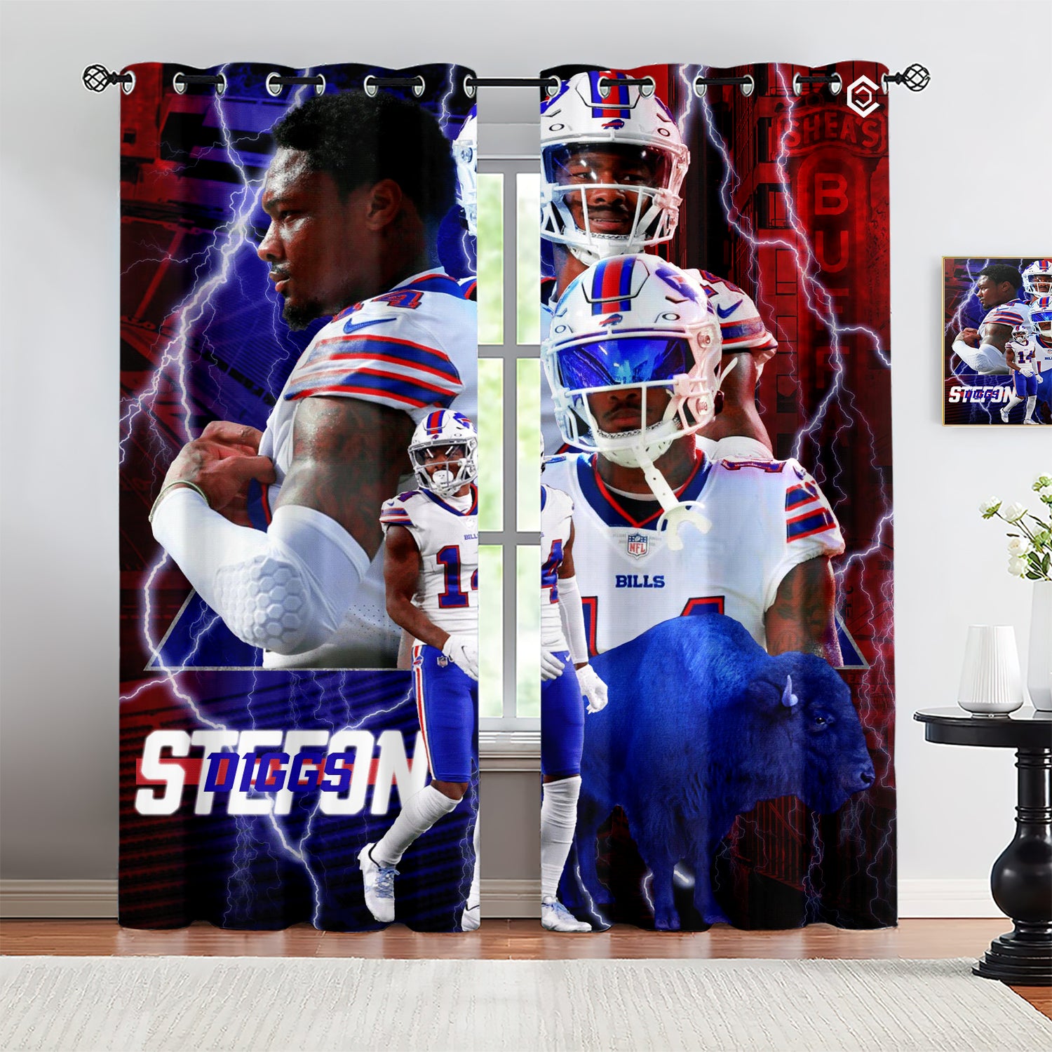 Stefon Marsean Diggs Blackout Curtains Drapes for Window Treatment Set