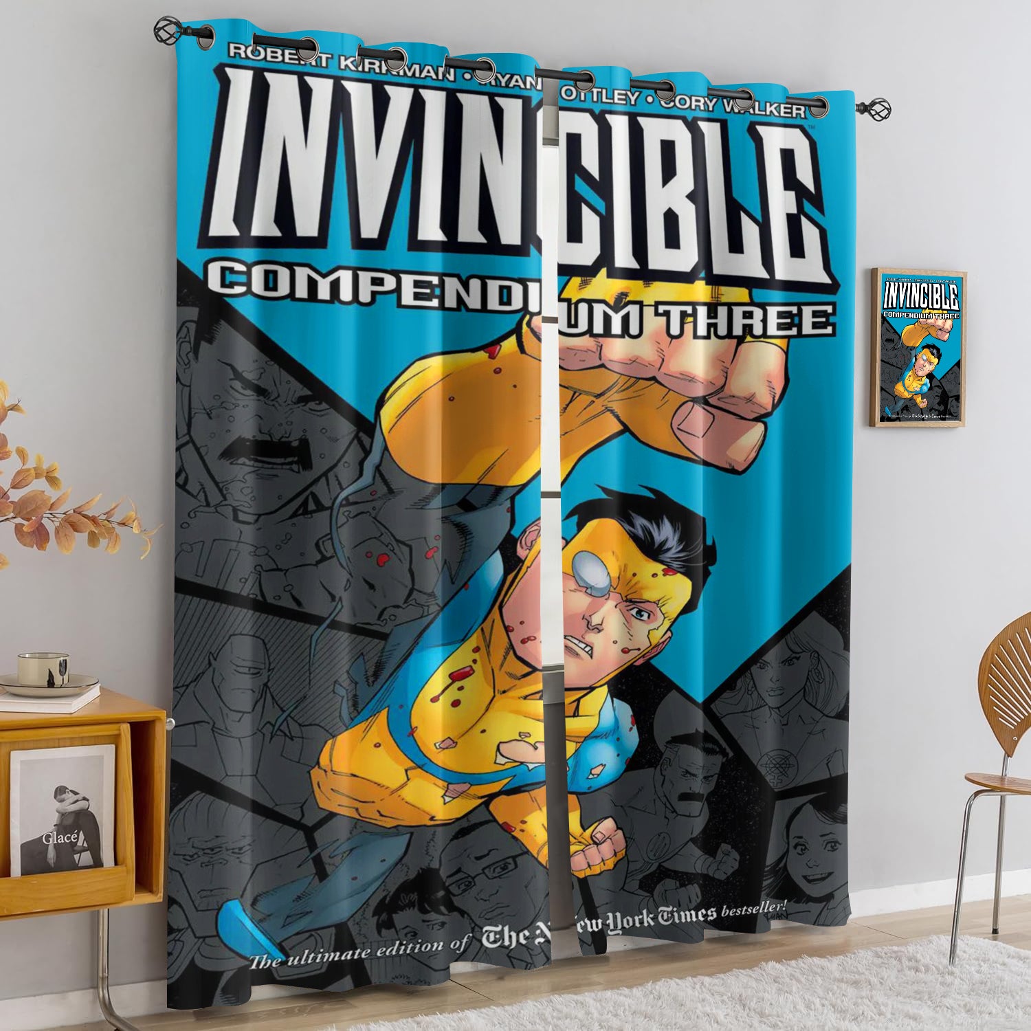 Invincible Season Blackout Curtains Drapes for Window Treatment Set