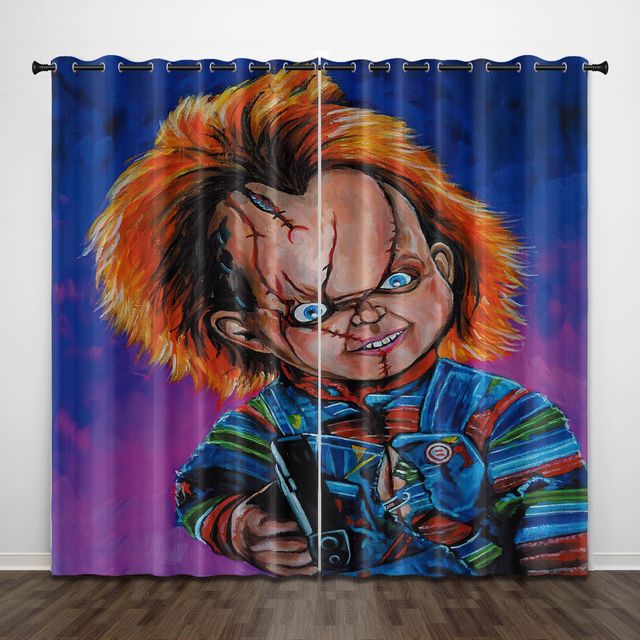 Childs Play Chucky Horror Movie Blackout Curtain for Bedroom Window Treatment