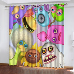 My Singing Monsters #2 Blackout Curtain for Living Room Bedroom Window Treatment