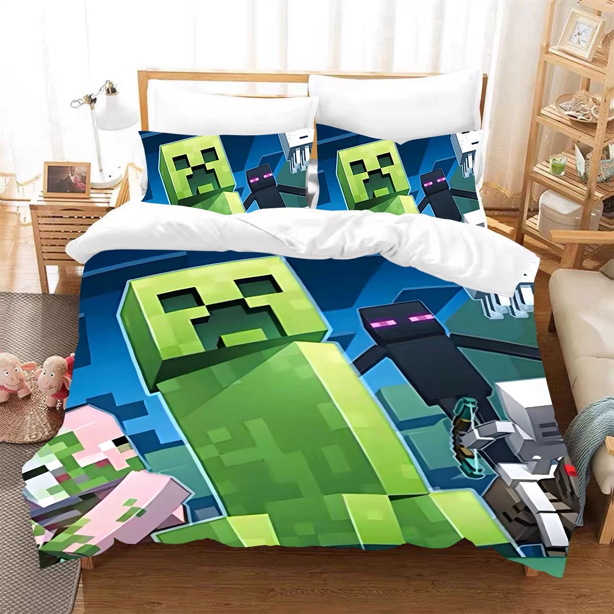 2025 New Minecraft Duvet Cover Quilt Case Pillowcase Bedding Set Without Filler