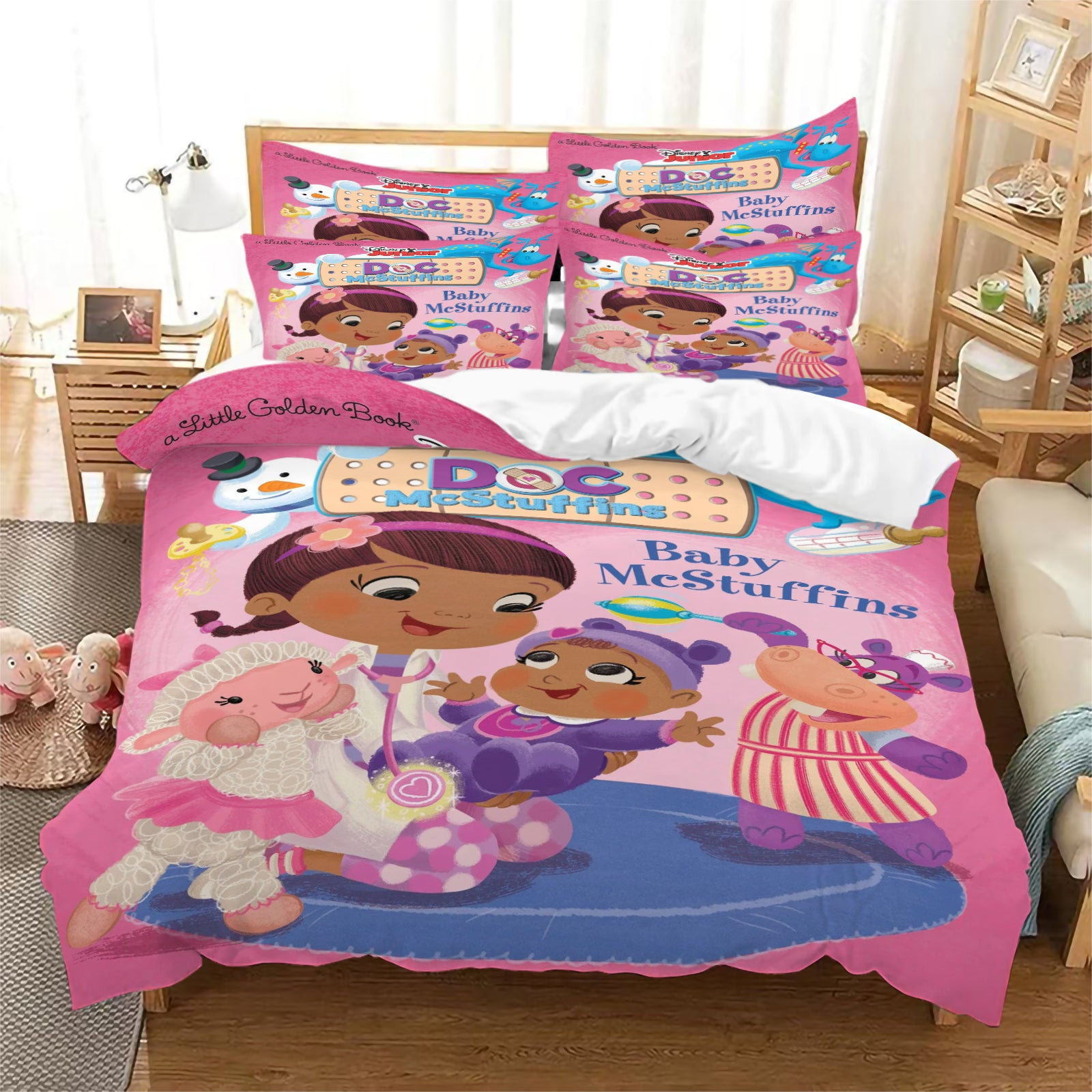 2025 New Doc McStuffins Duvet Cover Quilt Case Pillowcase Bedding Set Without Filler