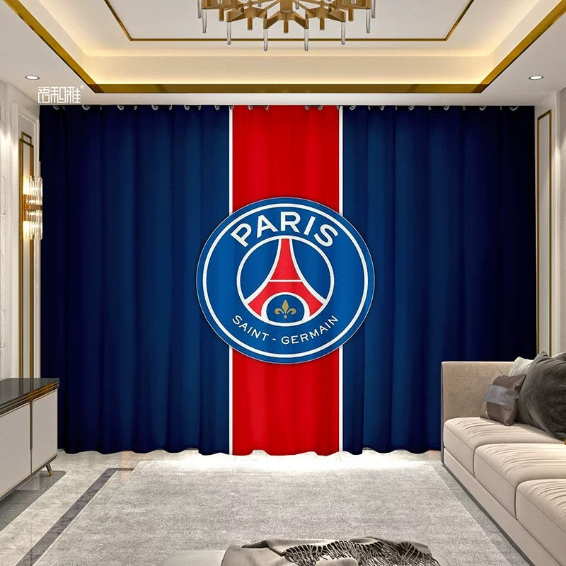 2025 New Paris Saint Germain Football Club Curtains Blackout Window Treatments Drapes Room Decor