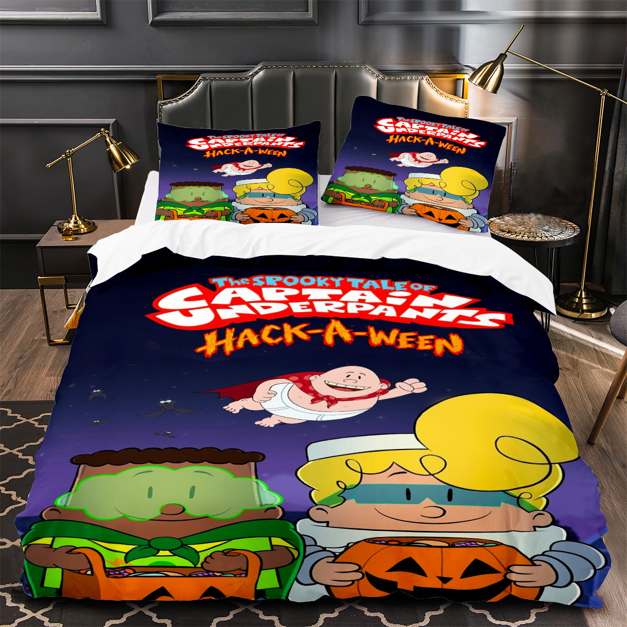 Captain Underpants Duvet Cover Quilt Case Pillowcase Bedding Set Without Filler