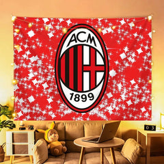 2025 New AC Milan Football Club Wall Decor Hanging Tapestry Home Bedroom Living Room Decoration Wall Decor