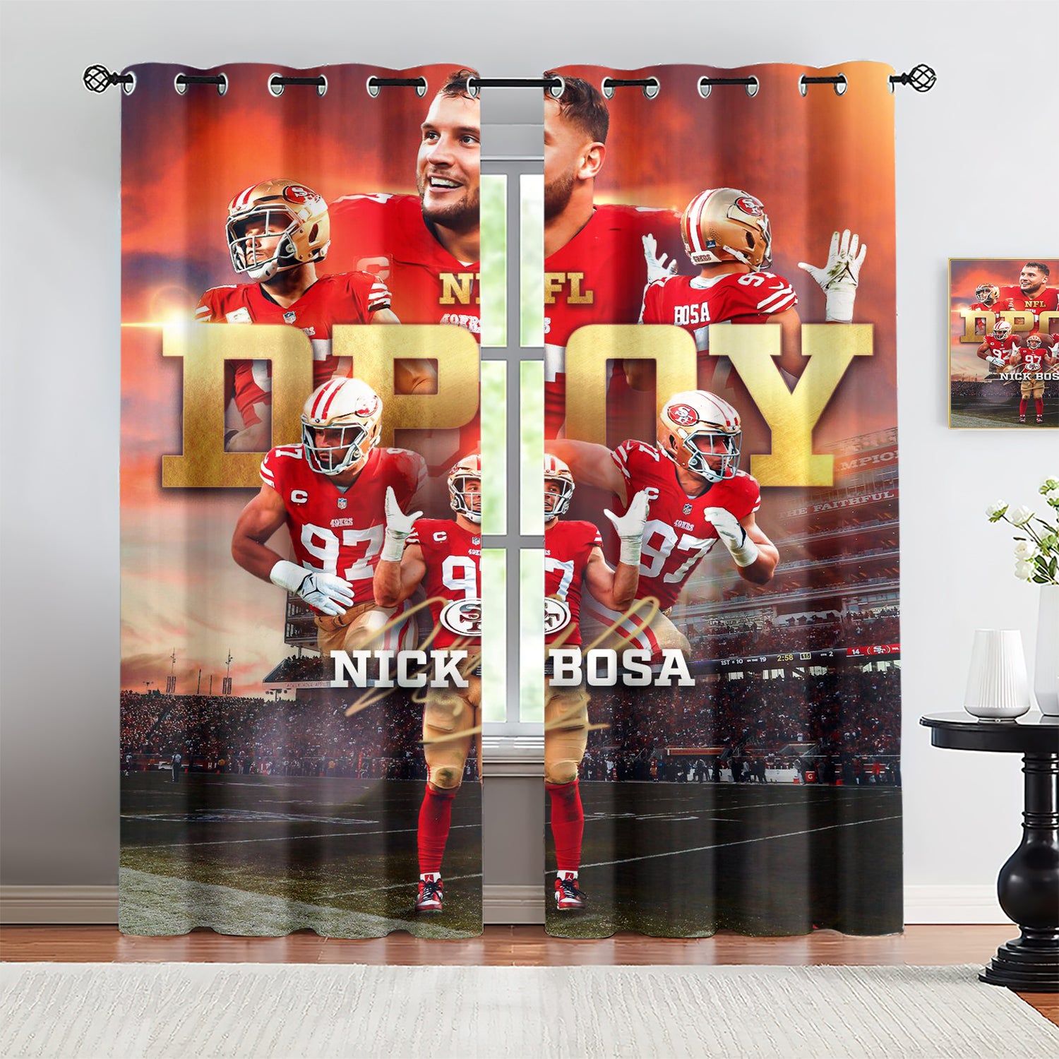 Nick Bosa Blackout Curtains Drapes for Window Treatment Set
