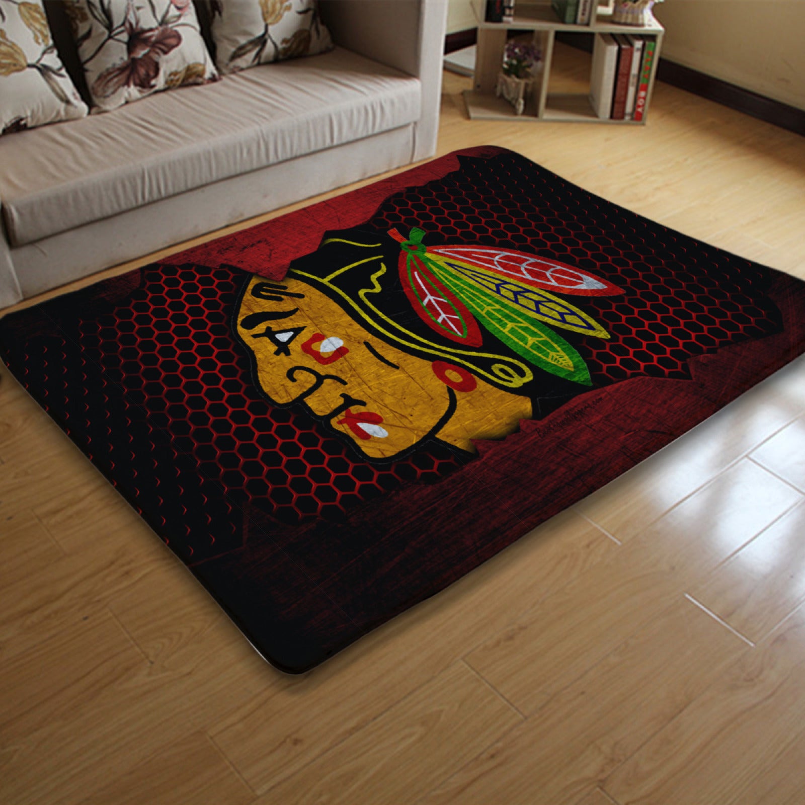 Chicago Hockey League Blackhawks Carpet Living Room Bedroom Mats Kitchen Bathroom Rugs