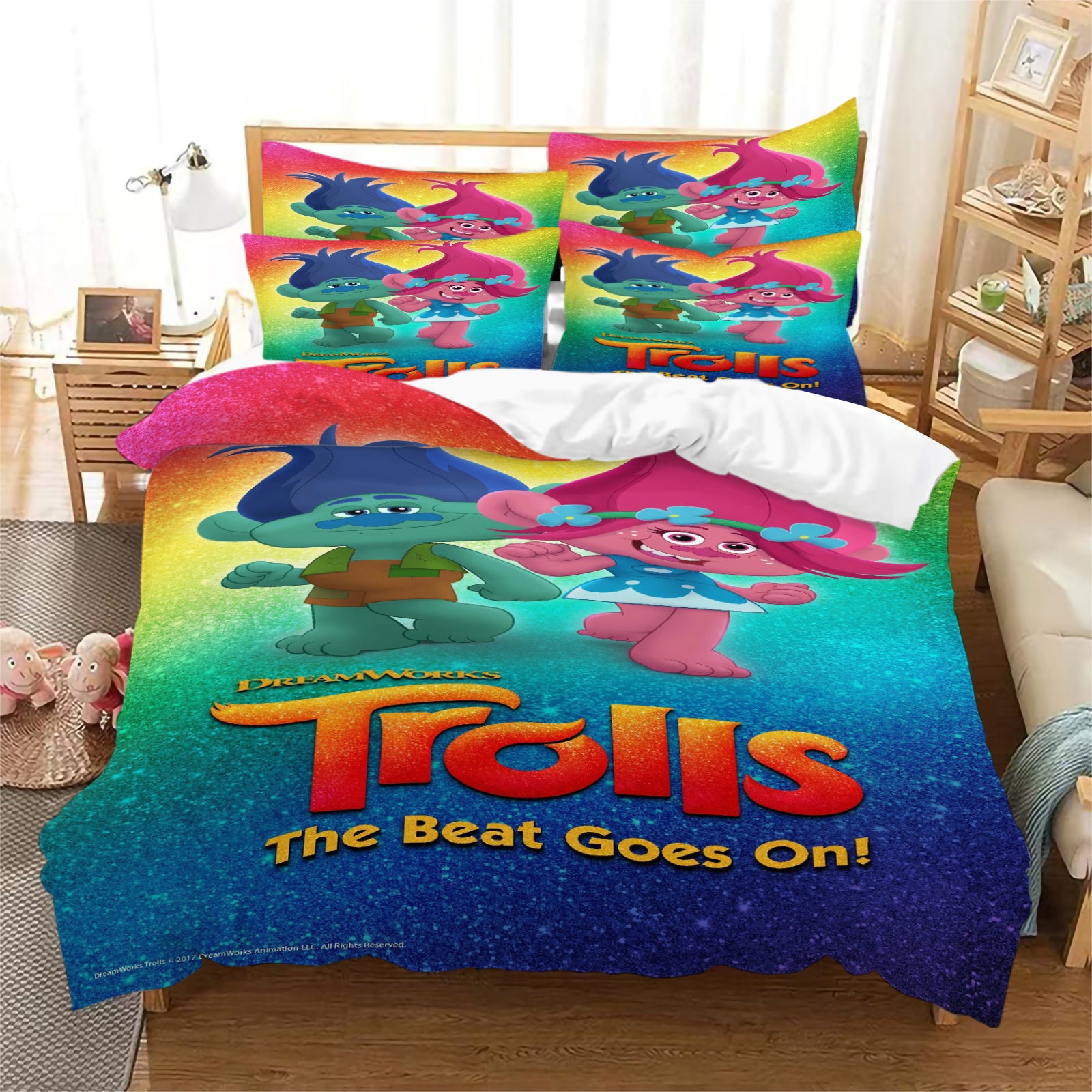 2025 New Trolls The Beat Goes On Duvet Cover Quilt Case Pillowcase Bedding Set Without Filler