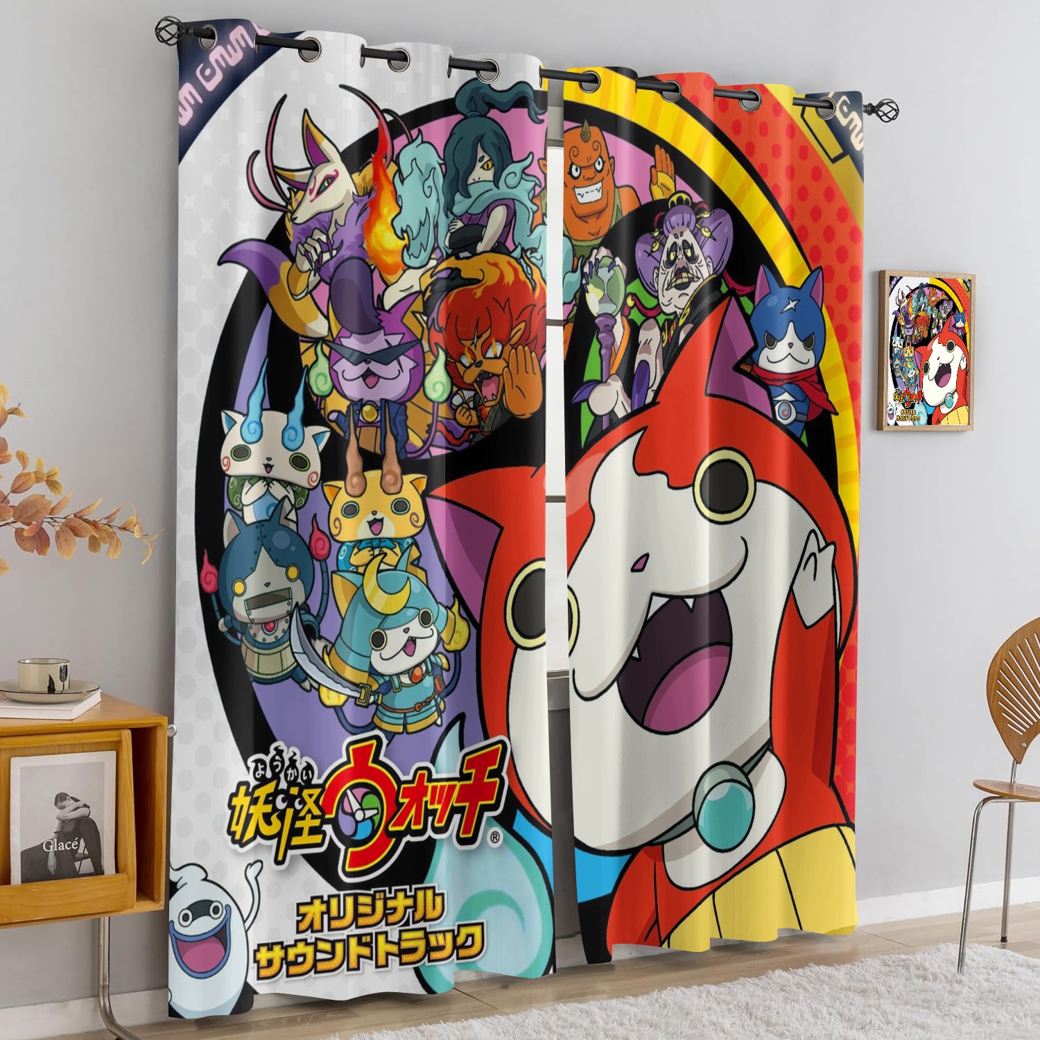 Yo Kai Watch Blackout Curtains Drapes for Window Treatment Set