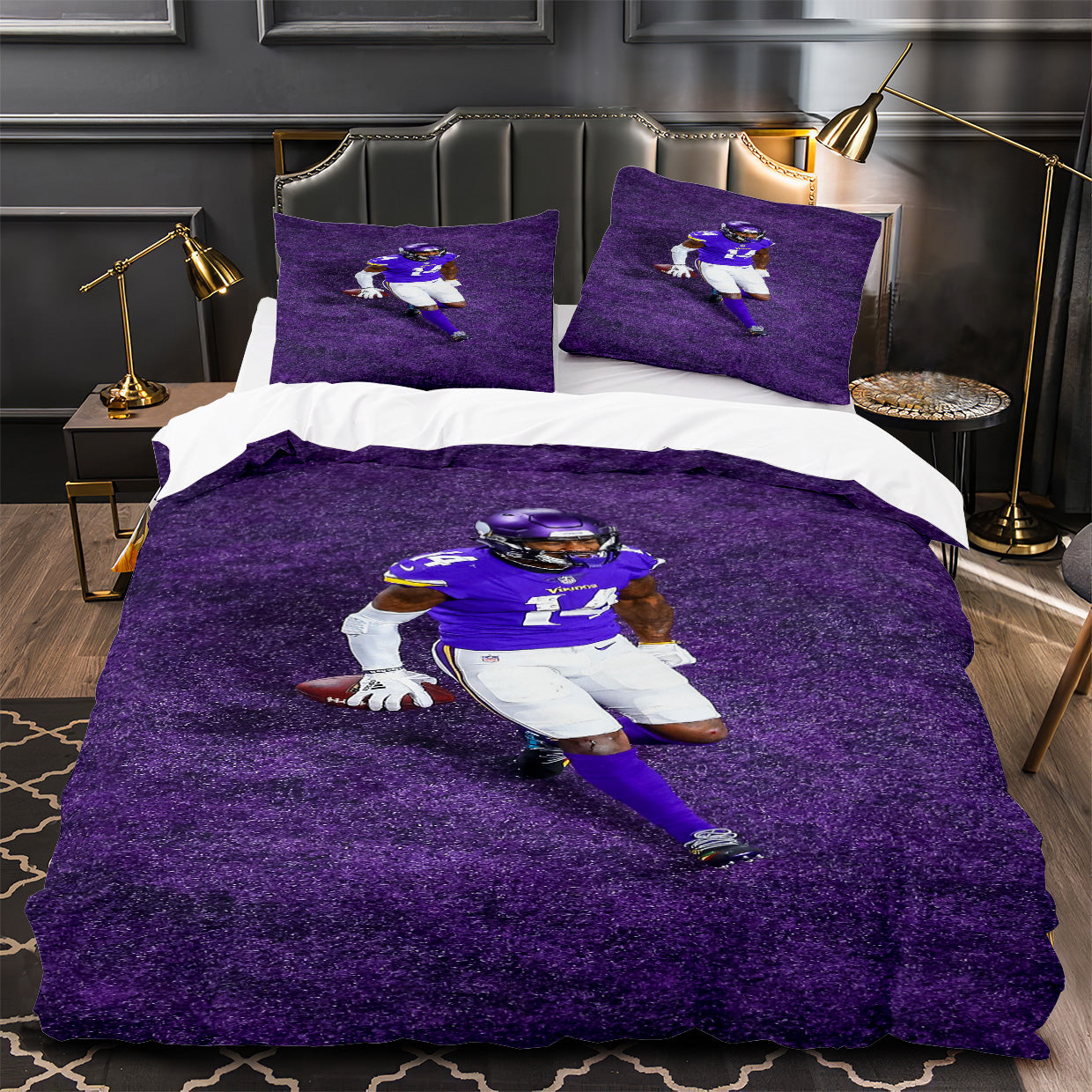 Stefon Marsean Diggs Rugby Football Player Duvet Cover Quilt Case Pillowcases