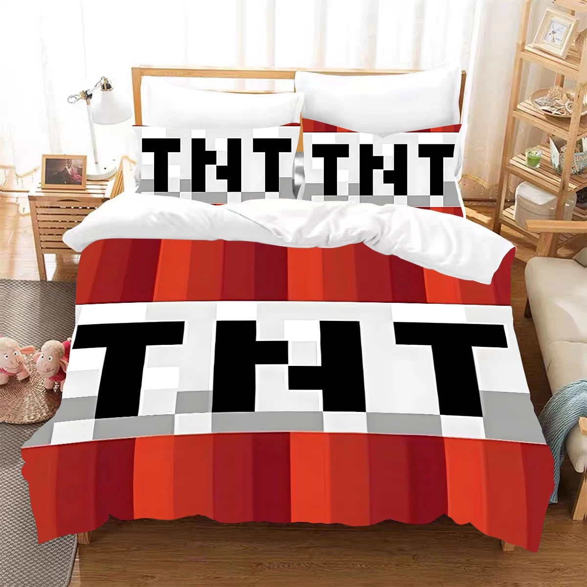 2025 New Minecraft Duvet Cover Quilt Case Pillowcase Bedding Set Without Filler
