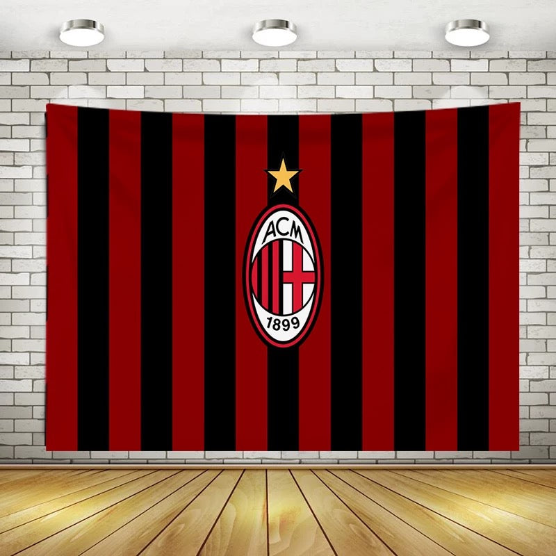2025 New AC Milan Football Club Wall Decor Hanging Tapestry Home Bedroom Living Room Decoration Wall Decor