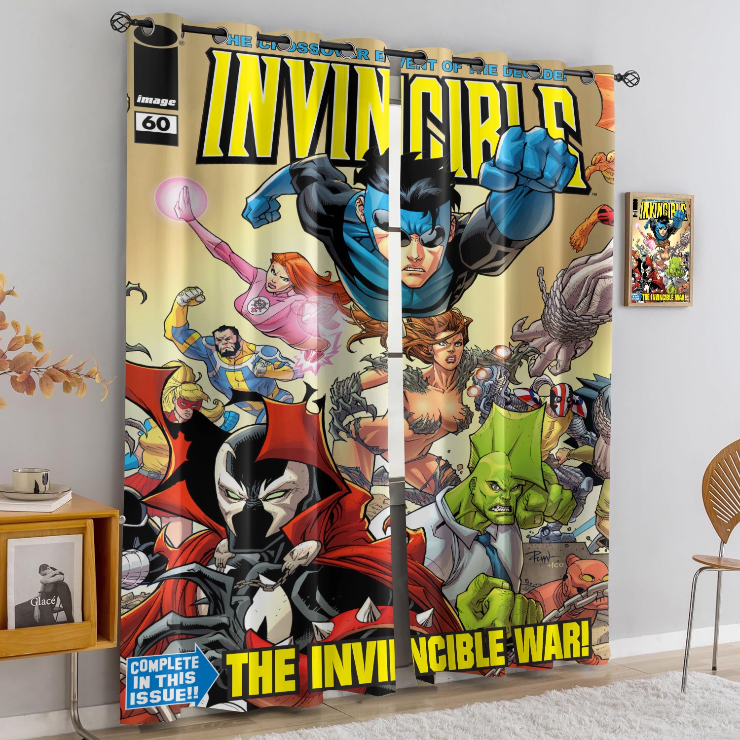 Invincible Season Blackout Curtains Drapes for Window Treatment Set