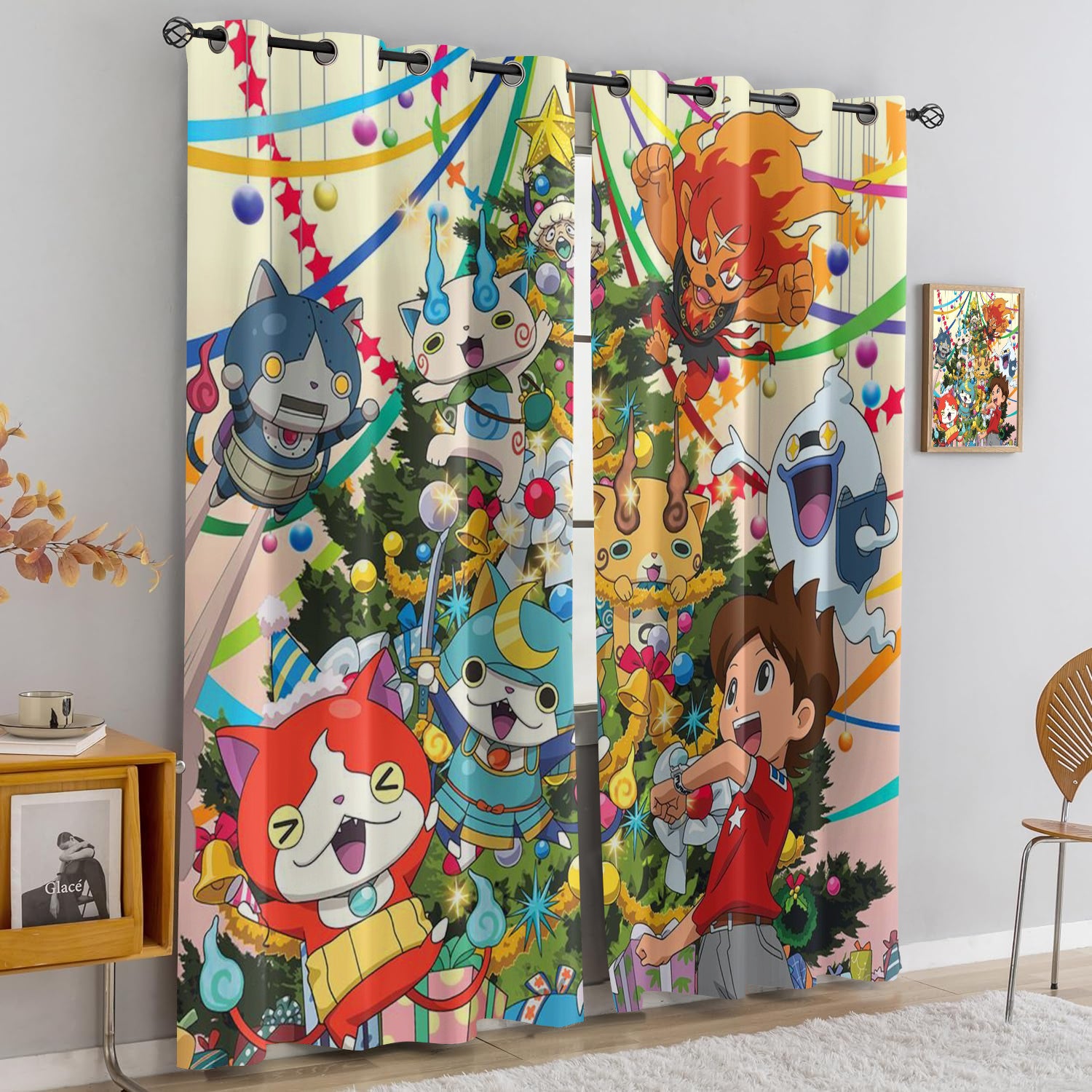 Yo Kai Watch Blackout Curtains Drapes for Window Treatment Set