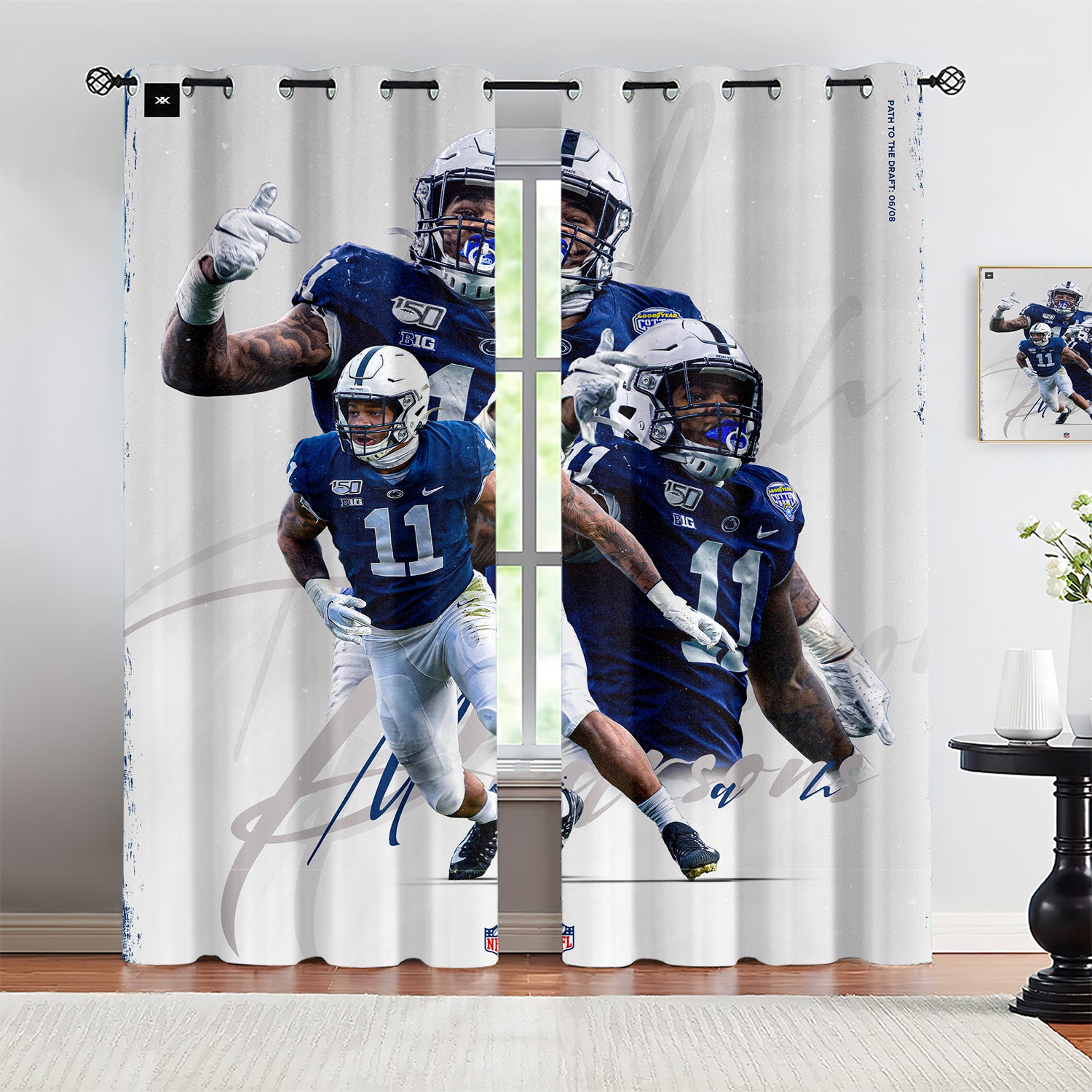 Micah Parsons Blackout Curtains Drapes for Window Treatment Set