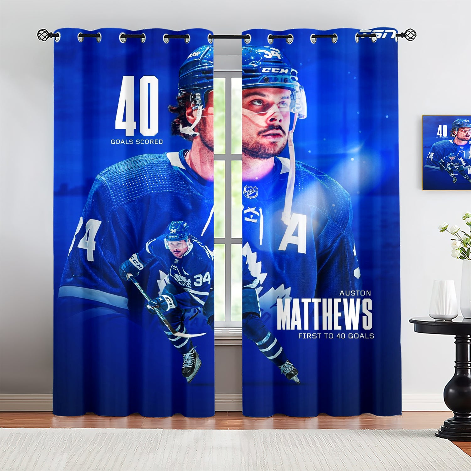 Auston Matthews Blackout Curtains Drapes for Window Treatment Set