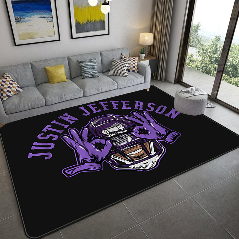 Justin Jefferson Football Rugby Player Rugby Carpet Living Room Bedroom Mats Kitchen Bathroom Rugs