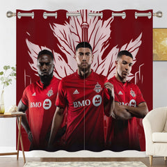 Toronto Soccer Blackout Curtains Drapes For Window Treatment Set