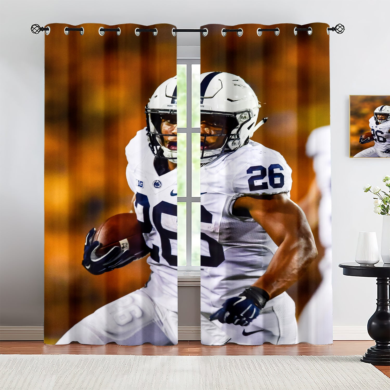 Saquon Barkley Blackout Curtains Drapes for Window Treatment Set