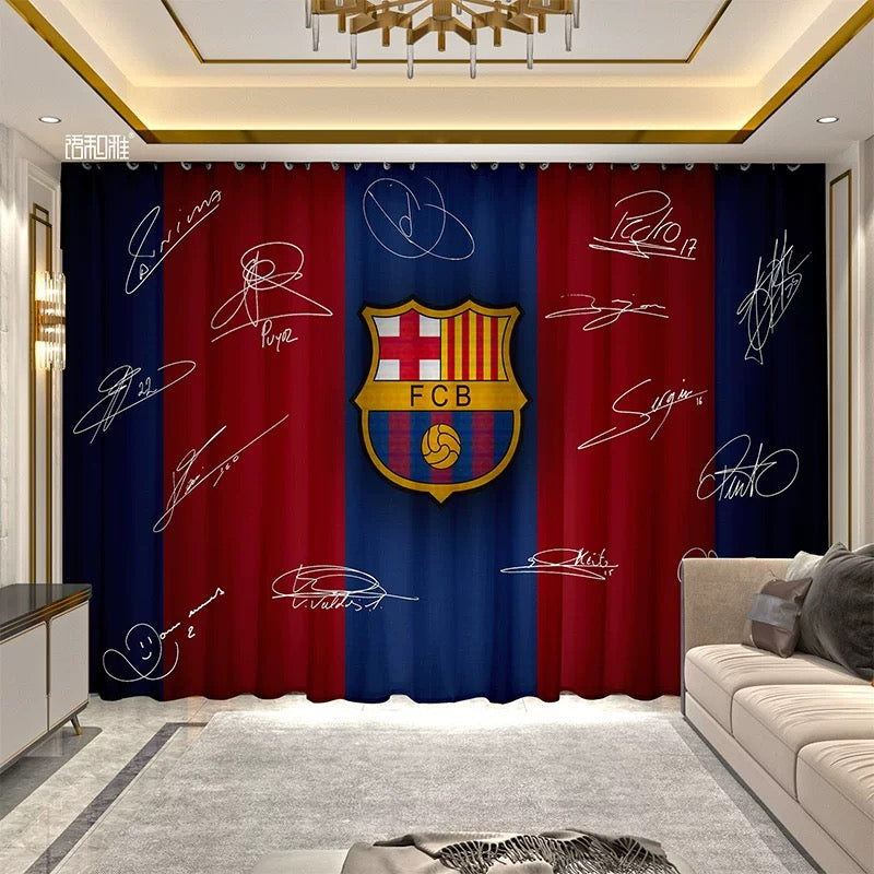 2025 New Barcelona Football Club Curtains Blackout Window Treatments Drapes Room Decor