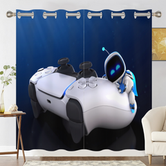 Astro Bot Blackout Curtains Drapes for Window Treatment Set