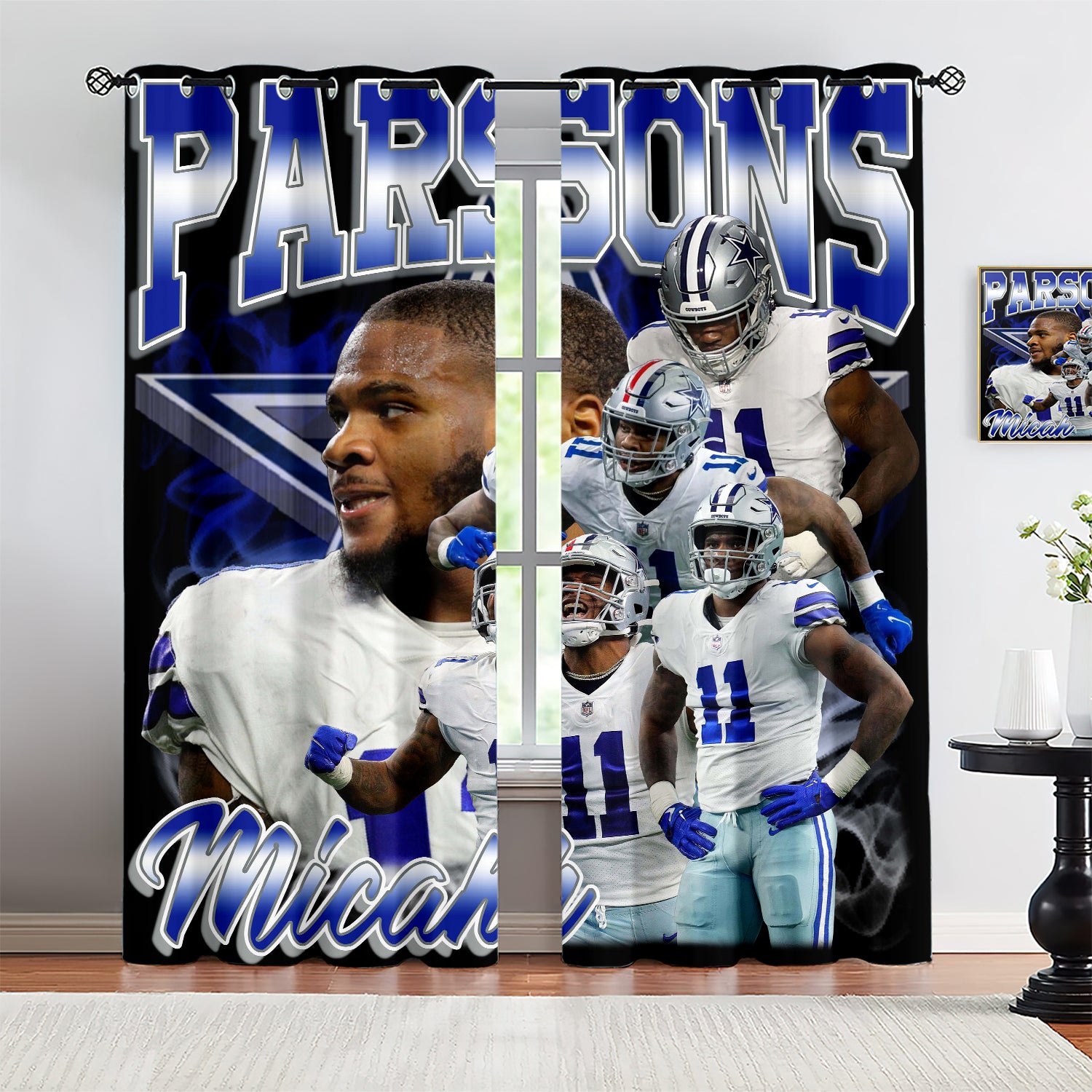 Micah Parsons Blackout Curtains Drapes for Window Treatment Set