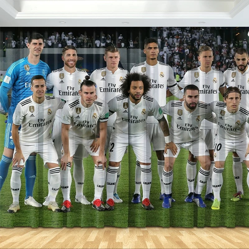 2025 New Real Madrid Football Club Curtains Blackout Window Treatments Drapes Room Decor