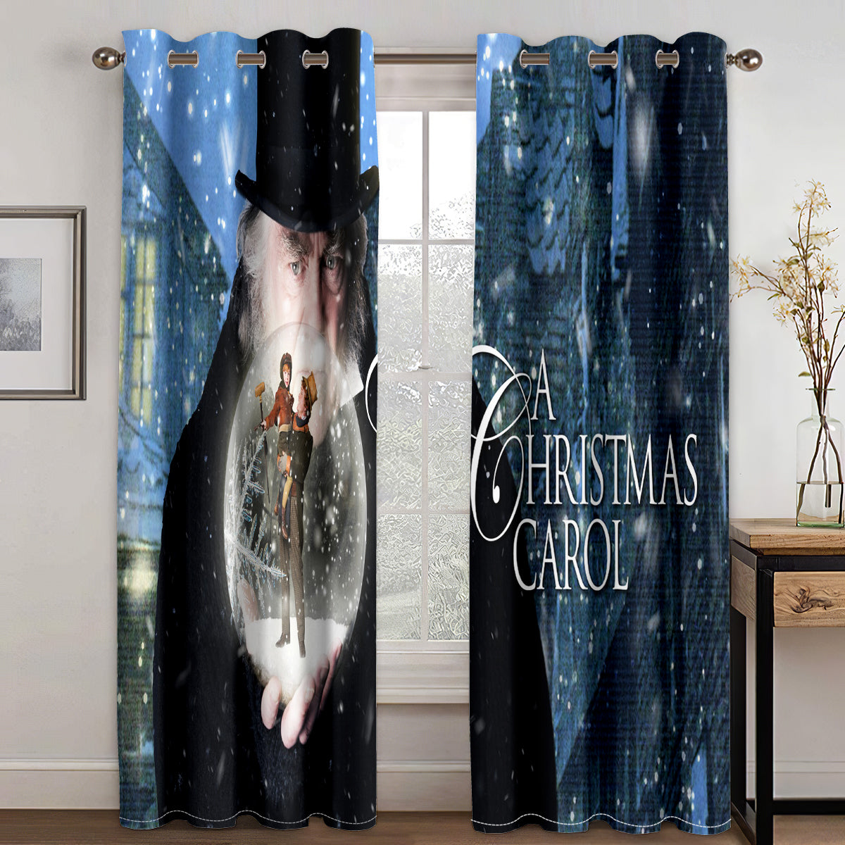 A Christmas Carol Curtains Blackout Window Treatments Drapes Room Decor