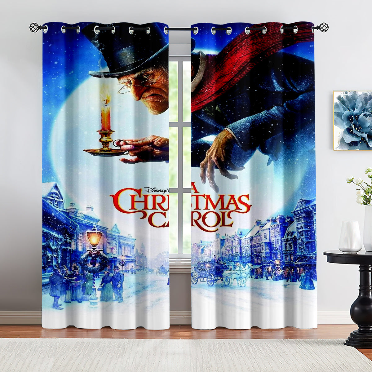 A Christmas Carol Curtains Blackout Window Treatments Drapes Room Decor