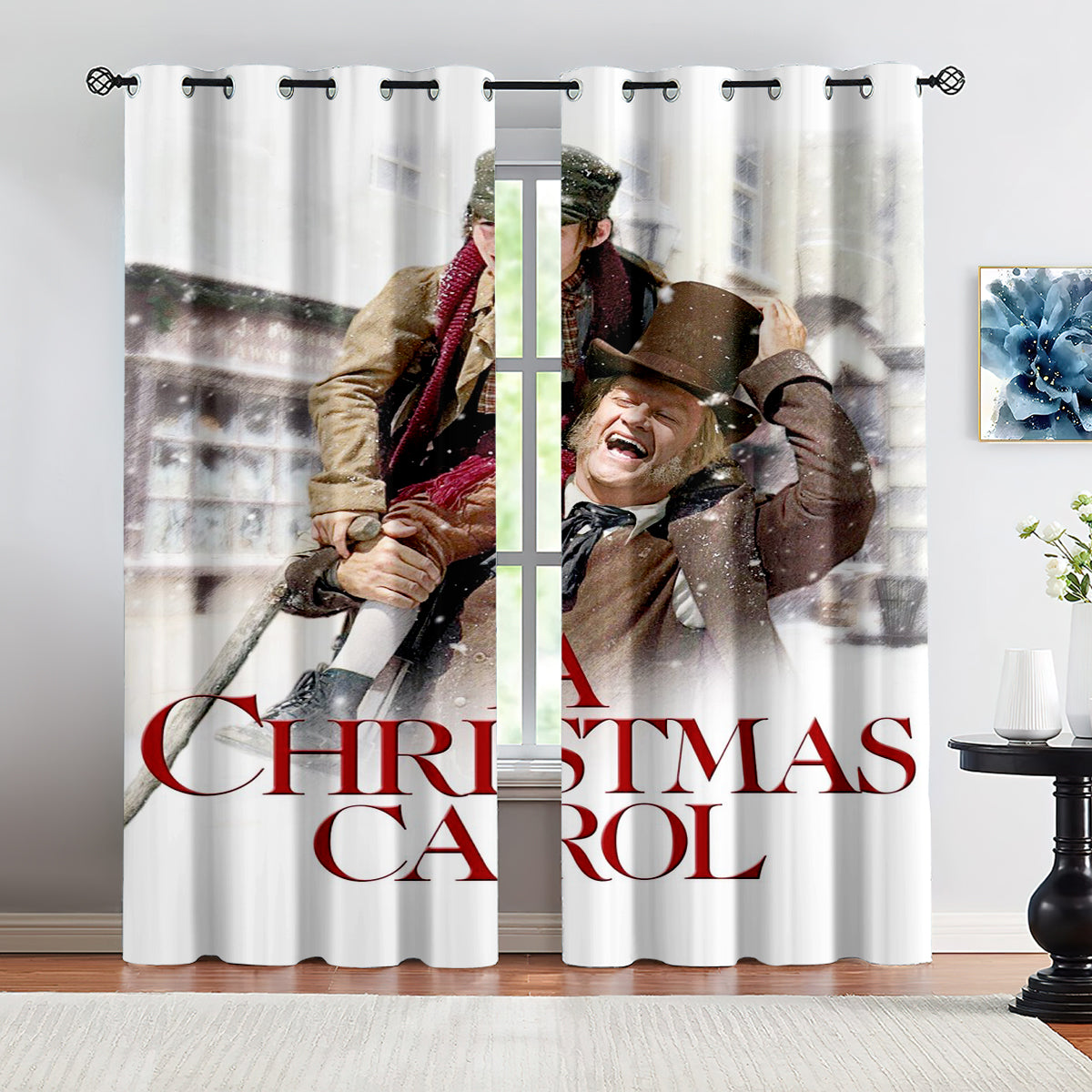 A Christmas Carol Curtains Blackout Window Treatments Drapes Room Decor